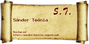 Sándor Teónia névjegykártya